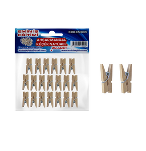 EMİN AHŞAP KÜÇÜK MANDAL 12'Lİ