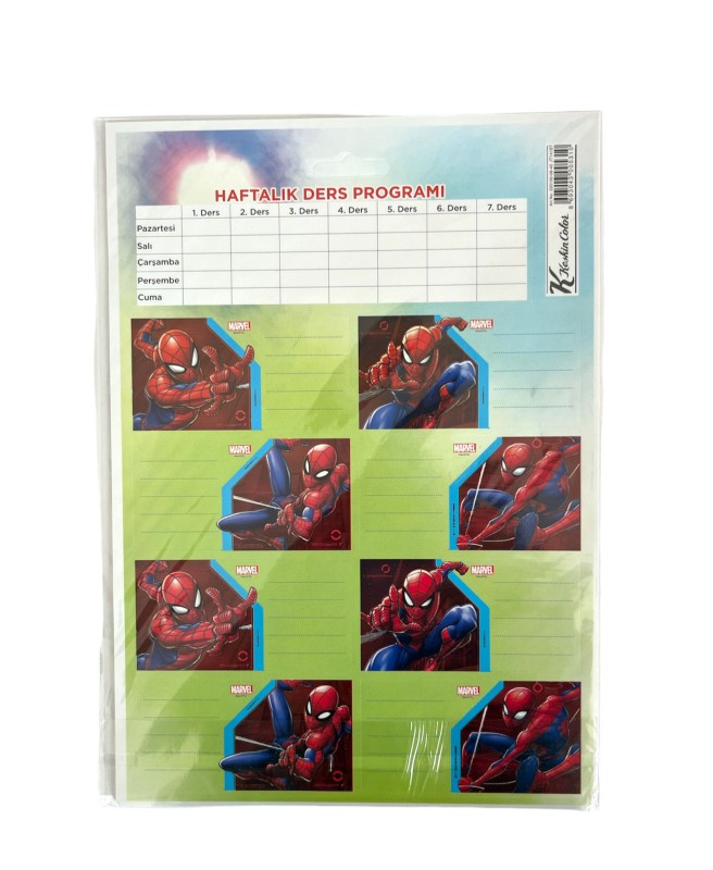 KESKİN SPİDER-MAN DERS PROG. ETİKET 3'LÜ PK:50'Lİ *400 ^