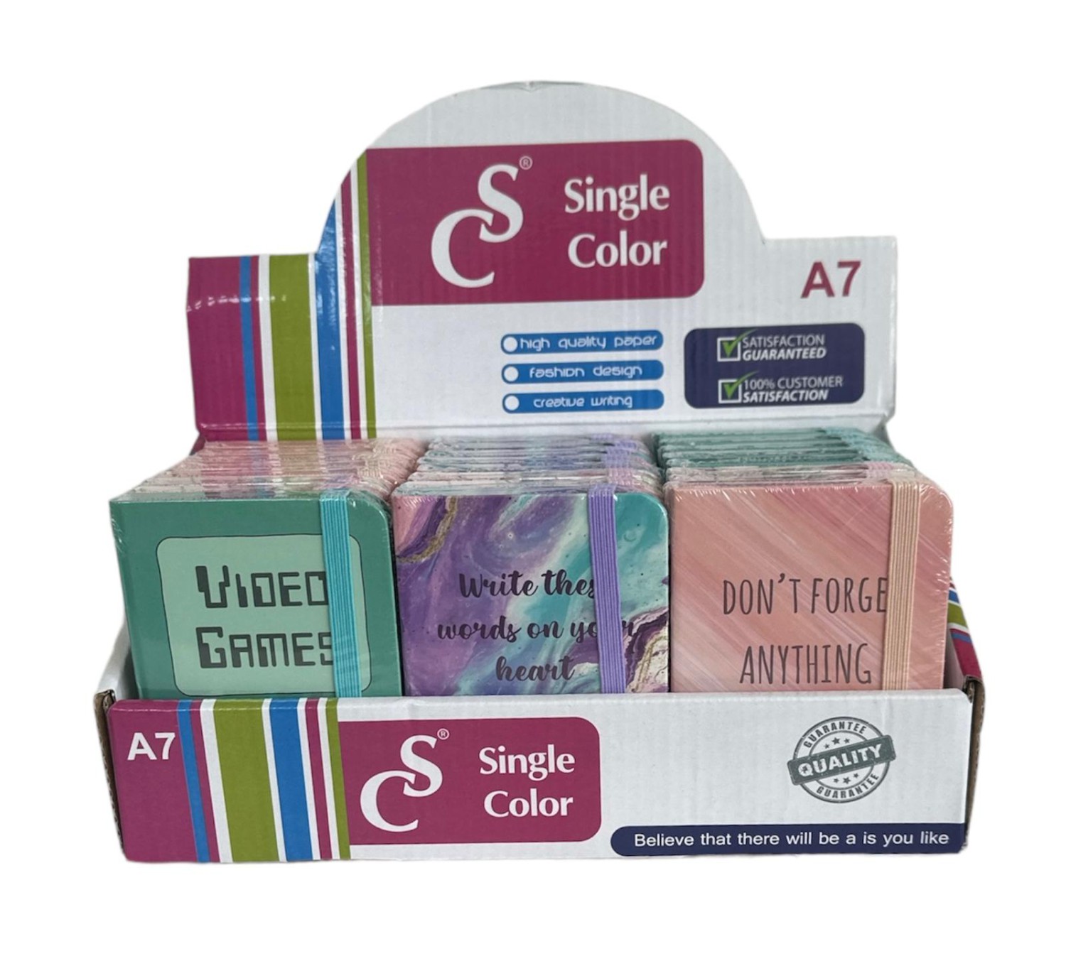 SİNGLE COLOR NC7073-3 A7 LASTİKLİ BLOKNOT 24'LÜ