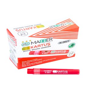 MABER 35-T KIRMIZI BEYAZ TAHTA KALEM KARTUŞU 24'LÜ