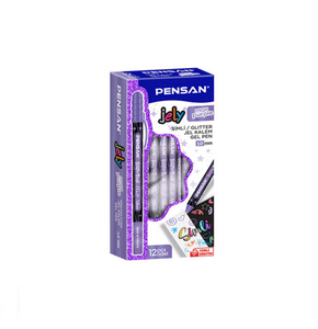 PENSAN 2800 MOR JELY GLİTTER SİMLİ JEL KALEM 12'Lİ