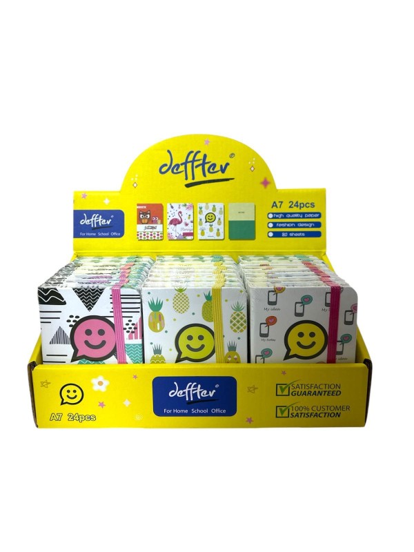 DEFFTER A7 SERT KAPAK NOT DEFTERİ 24'LÜ PAKET >