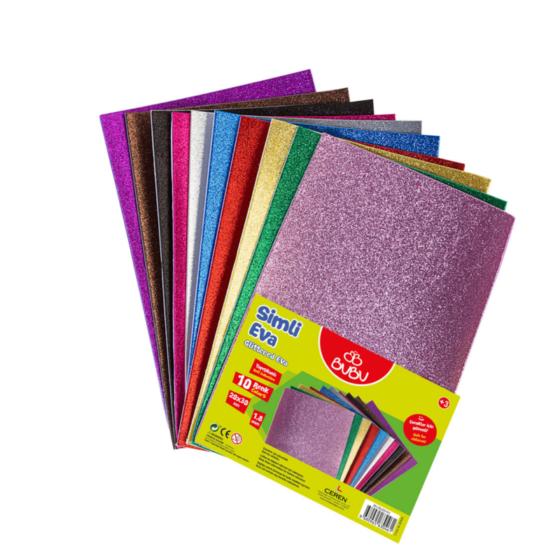 BUBU SİMLİ YAPIŞKANLI EVA 20X30 10 RENK*100