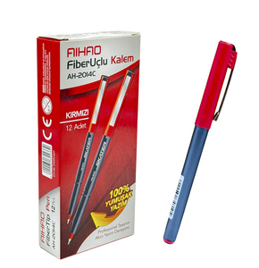 AIHAO AH-2014C FİBER UÇLU SKATER KALEM KIRMIZI 0.7MM 12'Lİ