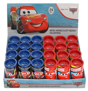 OTTO.40436E CARS METAL HAZNELİ ÇİFT BIÇAKLI KALEMTRAŞ 24'LÜ ^*384