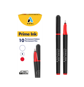ADEL PRİME PERMANENT KALEM S KIRMIZI 10'LU PAKET >