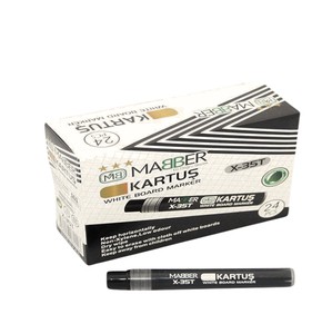 MABER 35-T SİYAH BEYAZ TAHTA KALEM KARTUŞU 24'LÜ
