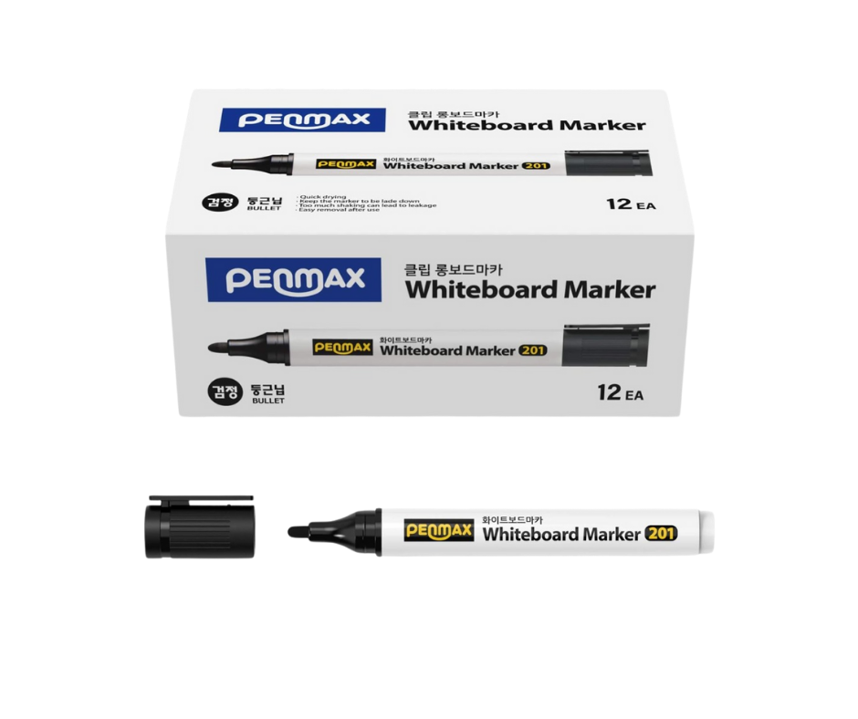 PENMAX WBM-208 BEYAZ TAHTA KALEMİ SİYAH 12'Lİ PAKET > *60