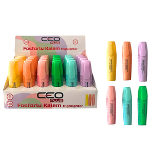 CEO-FO0020 FOSFORLU KALEM PASTEL RENKLER 24'LÜ PAKET