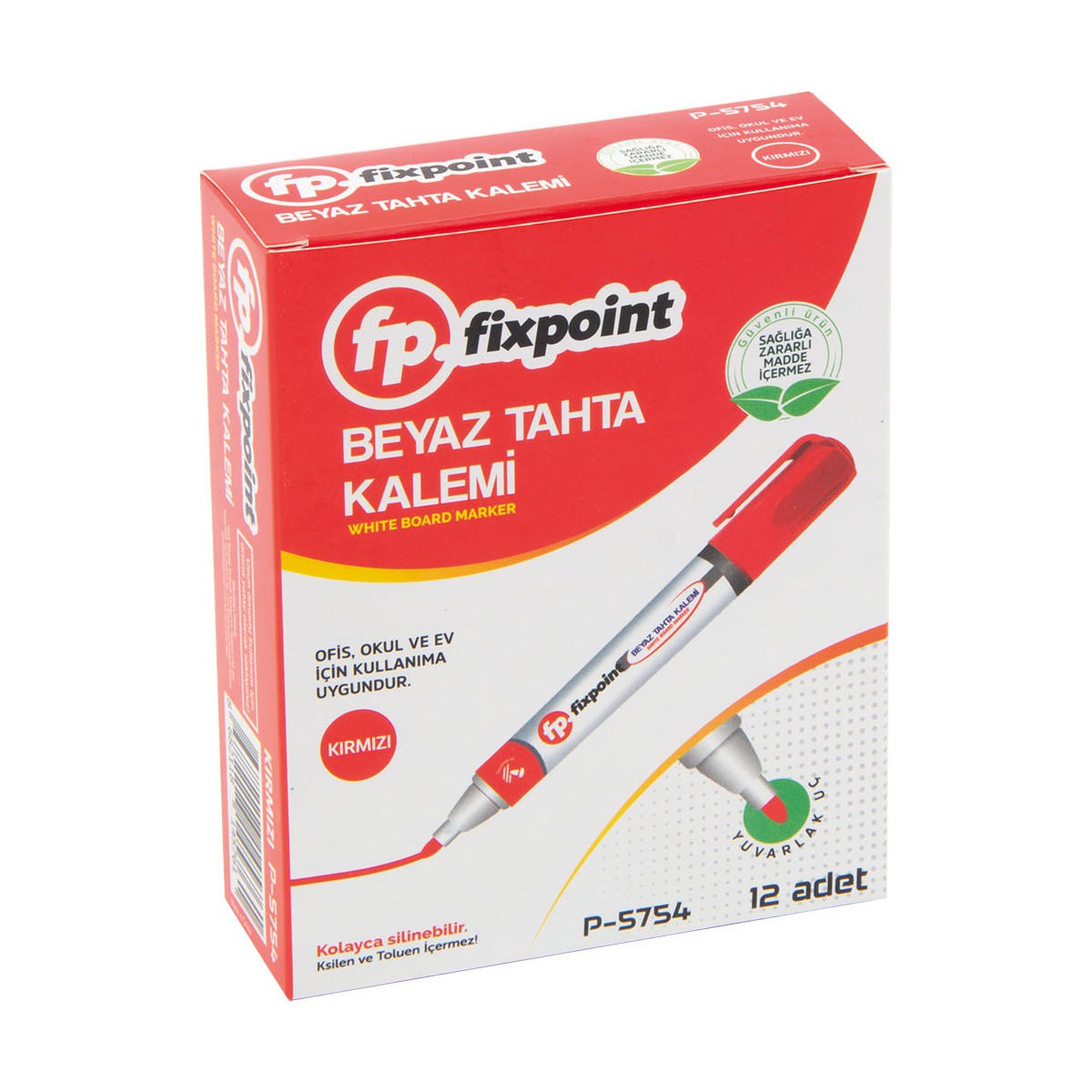 FİXPOİNT P-5754 TAHTA KALEM KIRMIZI 12'Lİ*10