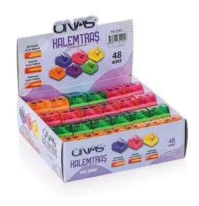 ONAS NS-2068 ÇİFTLİ KAPAKLI KALEMTRAŞ 48'Lİ *30