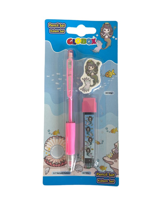 GLOBOX 3215 KALEM+SİLGİ+UÇ SET 8'Lİ PAKET *144