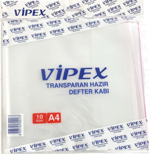 VİPEX A-4 HAZIR DEFTER KABI ŞEFFAF 10'LU *200