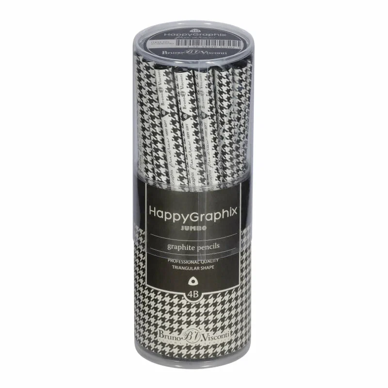 HAPPY GRAPHİX 21-0062-28 BLACK  JUMBO KURŞUN KALEM  4B 3,5MM ZİGZAK 30LU PAKET