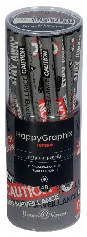 HAPPY GRAPHİX 21-0062-12 JUMBO KURŞUN KALEM 4B 3,5MM KAMERA 30LU