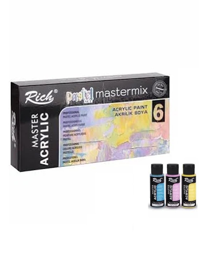 RİCH MASTERMİX 60 CC AKRİLİK BOYA PASTEL 6'LI >