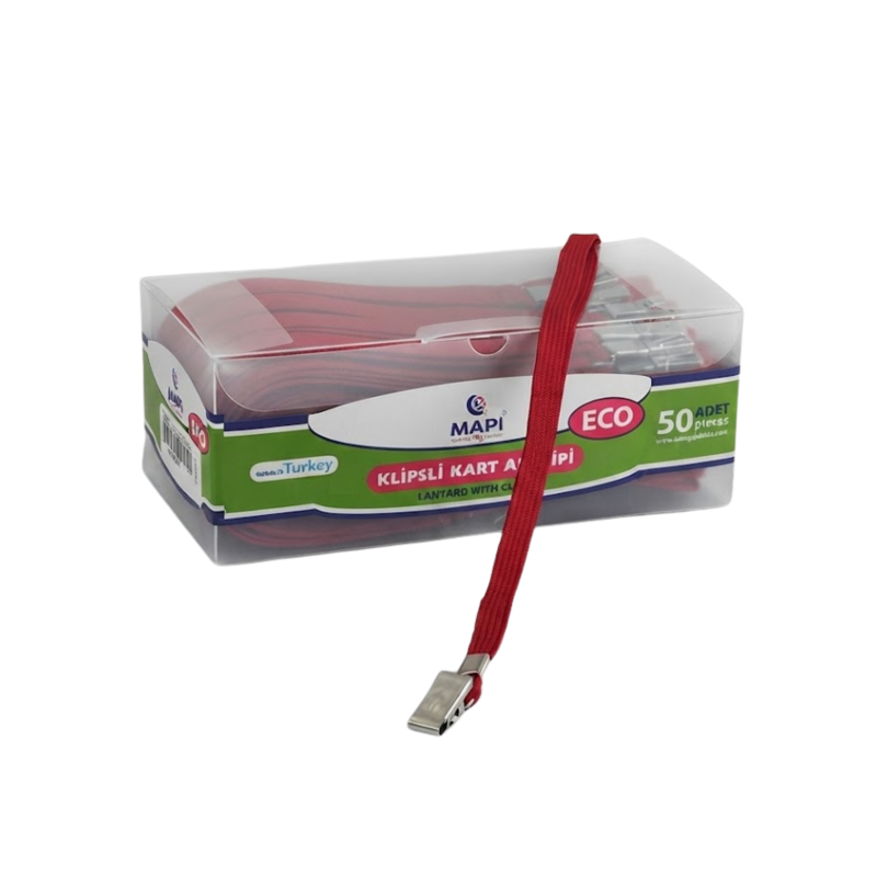 MAPİ KLİPSLİ-POLYESTER DOKUMA ASKI KIRMIZI 50'Lİ *25