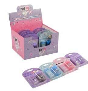 612393 KUROMİ&MY MELODY& CINNAMOROLL KIRTASİYE SETİ KALEMTIRAŞ&SİLGİ 12'Lİ PK