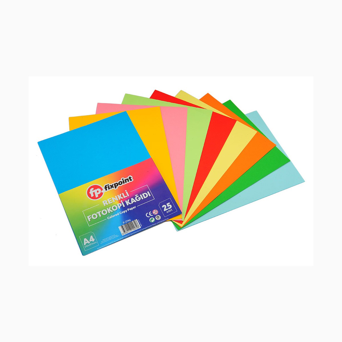 FİXPOİNT P-2746 A4 RENKLİ FOTOKOPİ KAĞIDI 25'Lİ*200 >