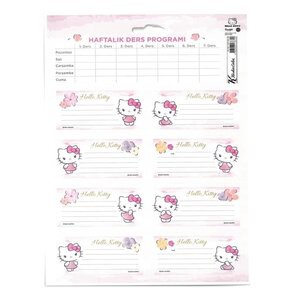 KESKİN HELLO KİTTY DERS PROGRAMLI 3 LÜ ETİKET 50 Lİ ^