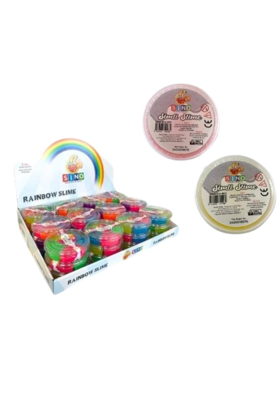 SİNO SLM -0028  SİMLİ YUVARLAK SLİME SLM-0028 24'LÜ PAKET 140 GR*6