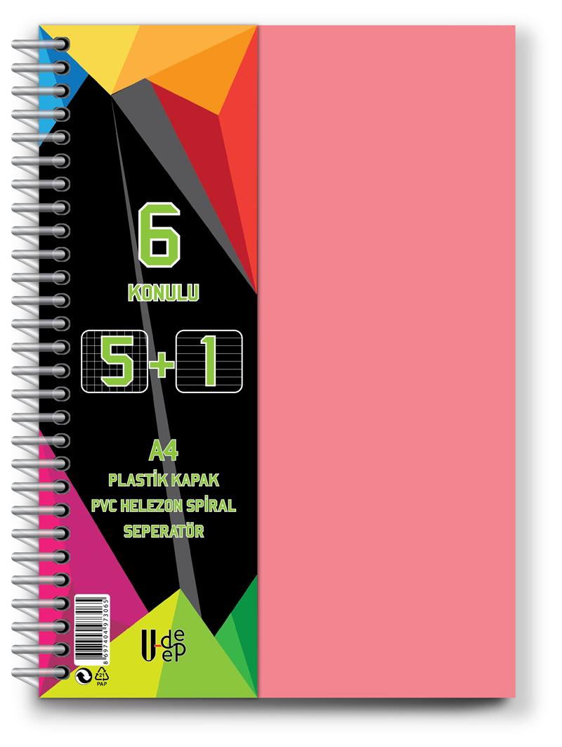 U-DEEP PP KAPAK AYRAÇLI DEFTER 5+1 150YP.*28