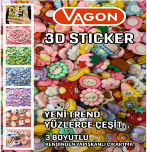 VAGON 3027 YAPIŞKANLI PLASTİK MİNİ AKSESUAR 200'LÜ