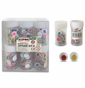 KUPON KOG-310 RENKLİ OYNAR GÖZ 12MM 12'Lİ *48