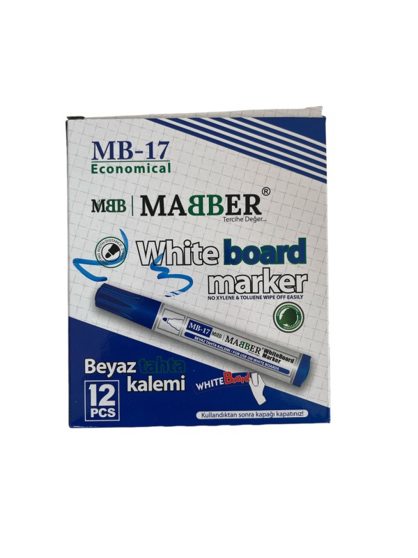 MABER MB-17 EKONOMİK  TAHTA KALEMİ 12'Lİ MAVİ
