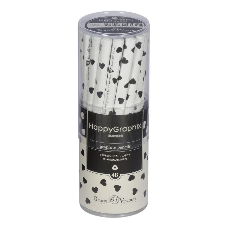 HAPPY GRAPHİX 21-0062-26 JUMBO KURŞUN KALEM  4B 3,5MM KARE 30'LU PAKET >