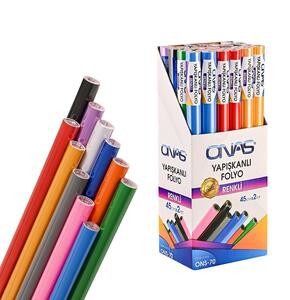 ONAS ONS-70  DÜZ YAPIŞKANLI RENKLİ FOLYO 45CM X 2MT 24'LÜ