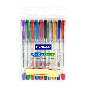 PENSAN MY-KİNG 6402-10 RENK SİMLİ JEL KALEM 12'Lİ