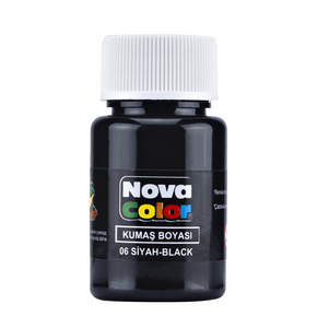NOVA COLOR NC-164 KUMAŞ BOYASI ŞİŞE SİYAH 12'Lİ *24