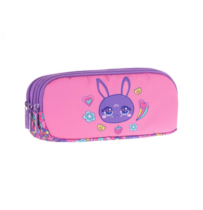 KAUKKO KIDS&LOVE 3 BÖLMELİ KALEM ÇANTASI(SHINE RABBIT)