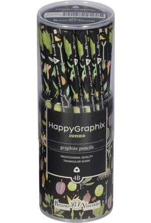 HAPPY GRAPHİX 21-0062-32 JUMBO KURŞUN KALEM  4B 3,5MM BOTANİK 30LU