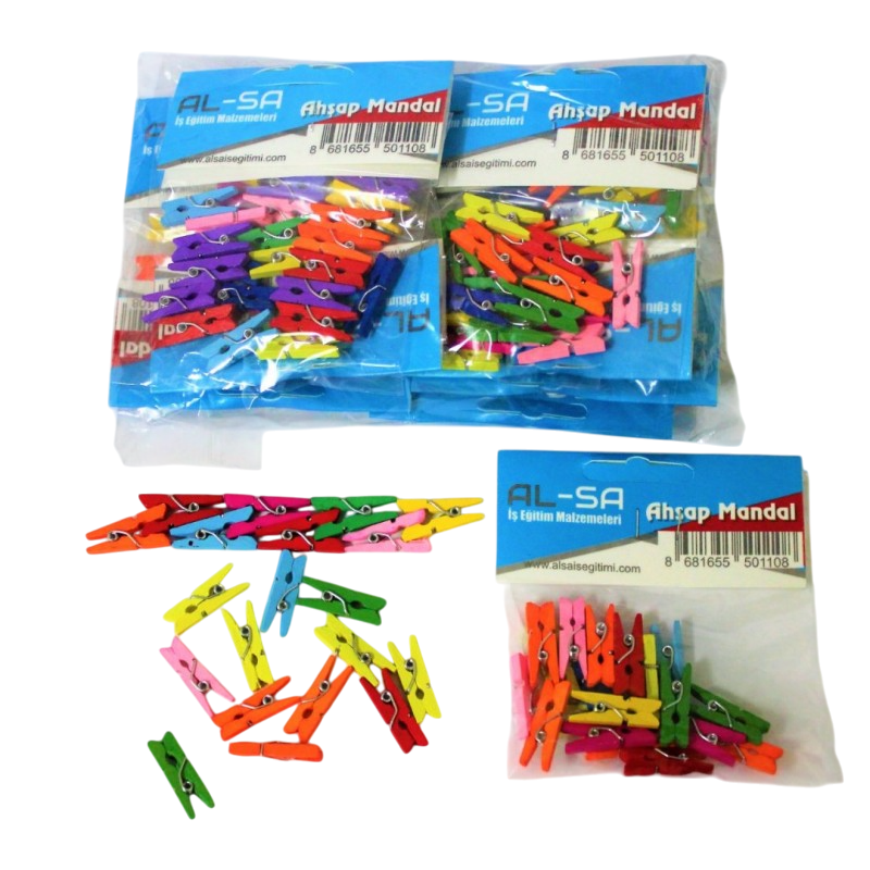 ALSA RENKLİ MANDAL 2,5CM 12'Lİ