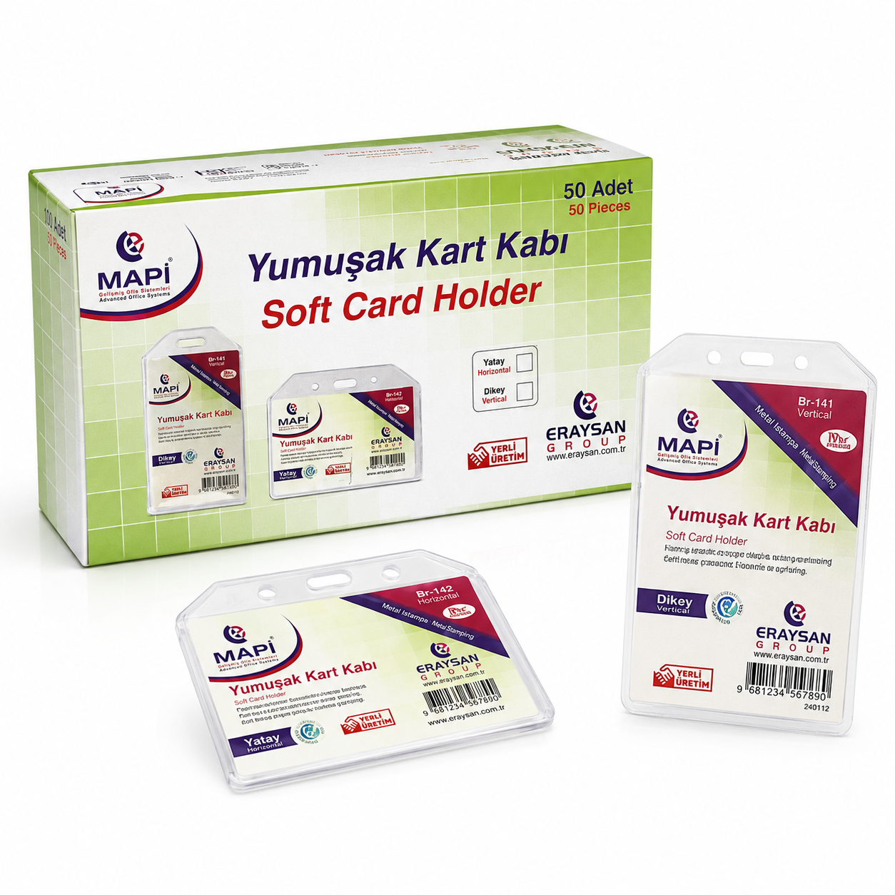MAPİ YUMUŞAK KART KABI 85X55MM YATAY 50'Lİ *20