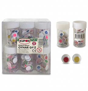 KUPON KOG-311 RENKLİ OYNAR GÖZ 20MM 12'Lİ *48