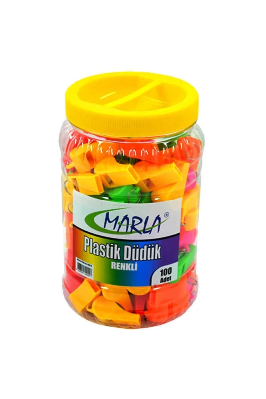 MARLA 600-R  PLASTİK DÜDÜK RENKLİ DÜDÜK 100'LÜ *30 >