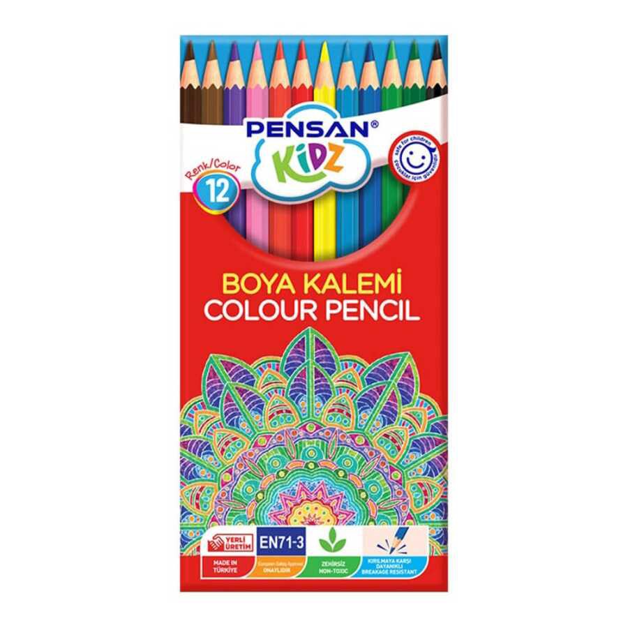 PENSAN 56312 KIDZ KURUBOYA 12 RENK 12'Lİ TAM BOYA KALEMİ*24