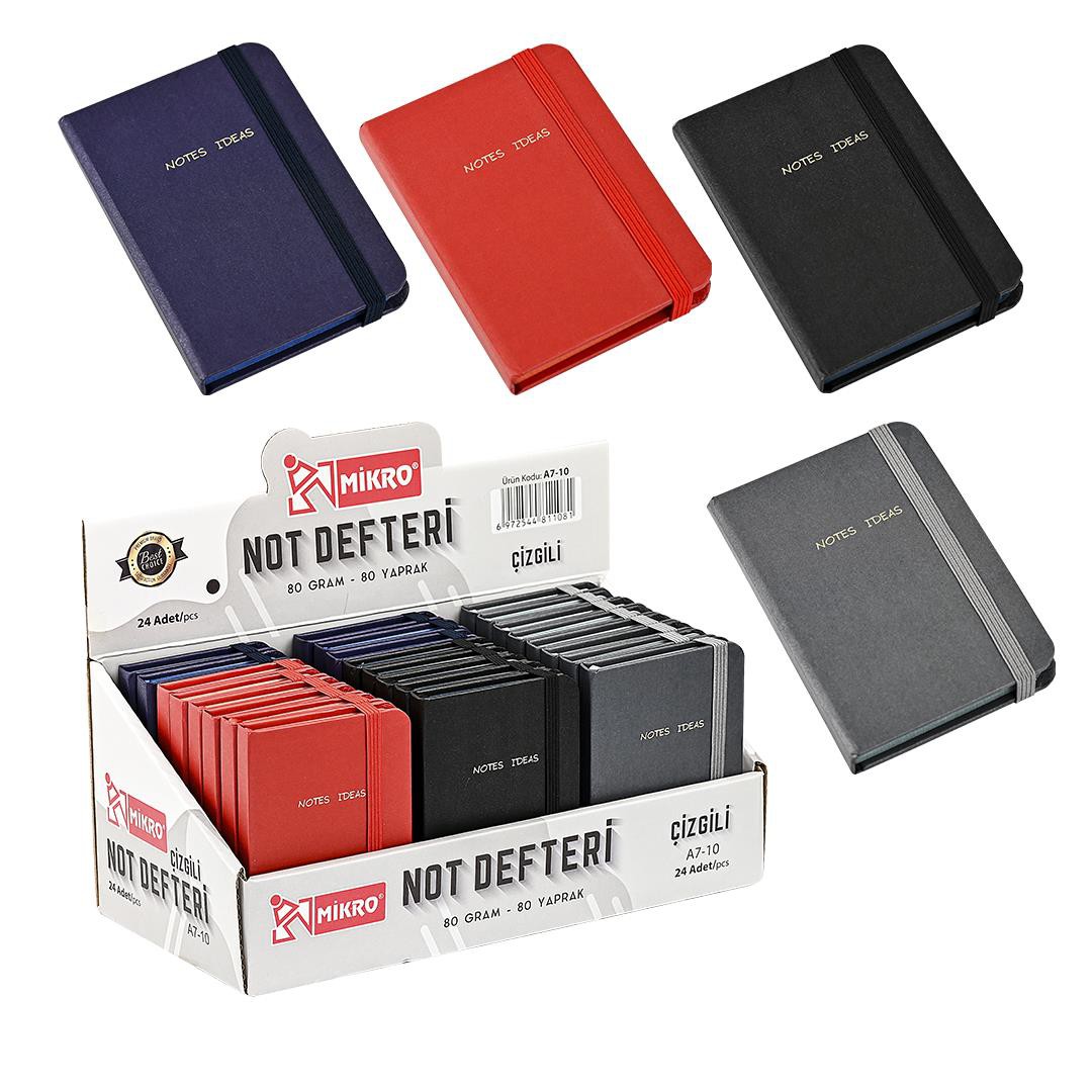 MİKRO A7-10 STANDLI ÇİZGİLİ NOT DEFTERİ 24 LÜ