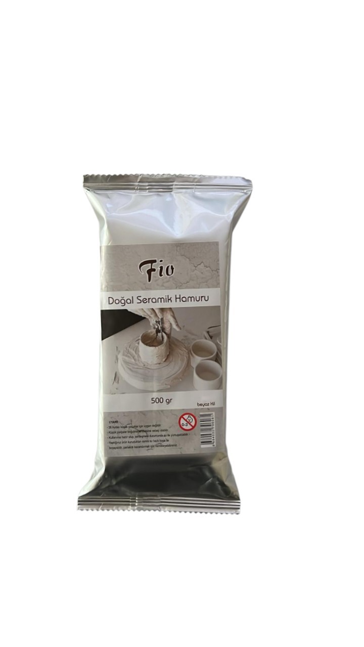 FİO DOĞAL SERAMİK HAMURU BEYAZ 500GR*36 >