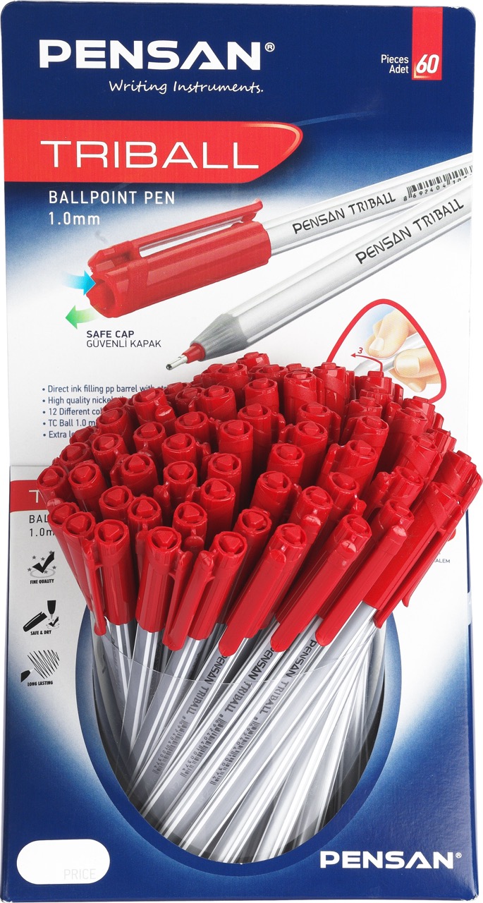 PENSAN 1003 TRİBALL TÜKENMEZ KIRMIZI 1.0M 60'LI *16