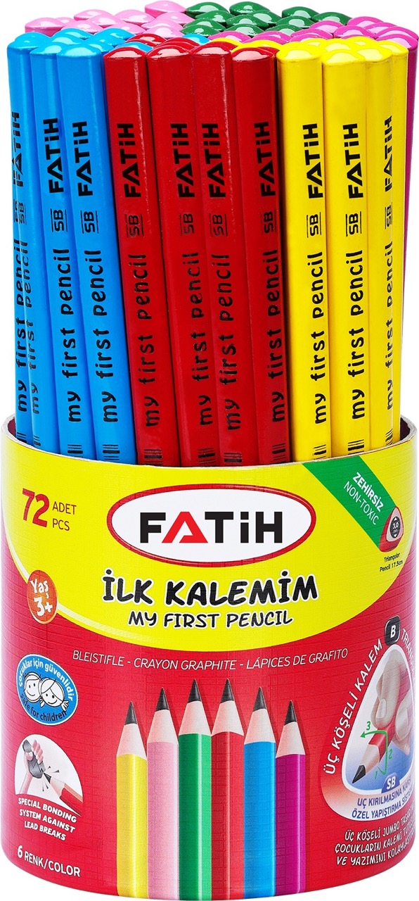 FATİH 12042 JUMBO ÜÇGEN İLK KALEMİM RENKLİ 72'Lİ*24