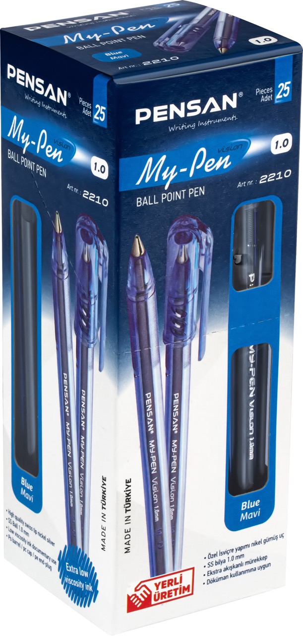 PENSAN 2210 MY-PEN TÜKENMEZ KALEM MAVİ 25'Lİ*80