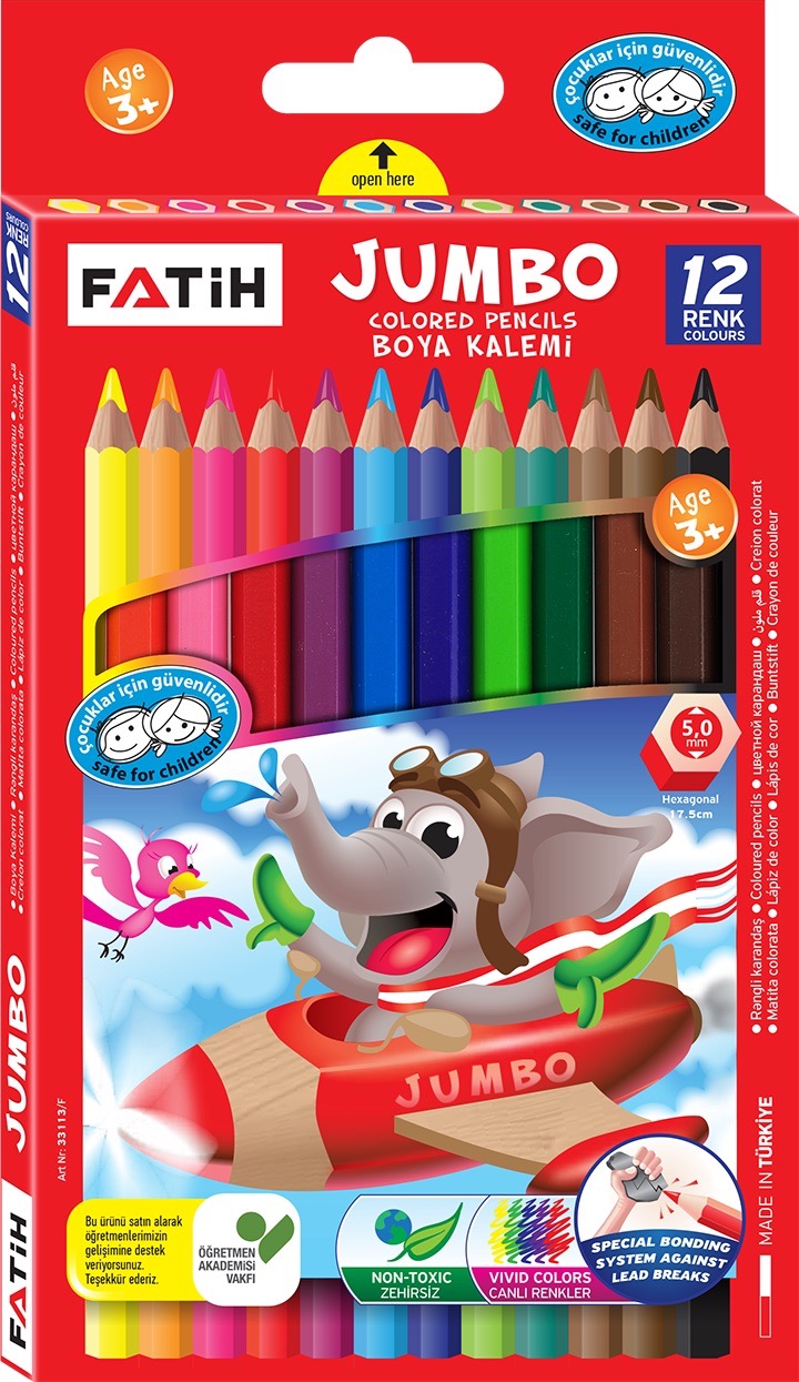 FATİH 33340 JUMBO KURUBOYA 12 RENK 6'LI*10