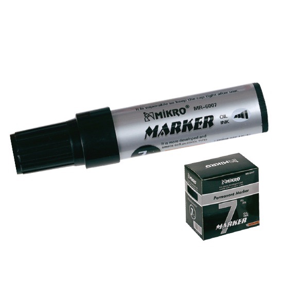 MİKRO MR-6007 SİYAH KESİK UÇLU KOLİ KALEMİ 12'Lİ*40