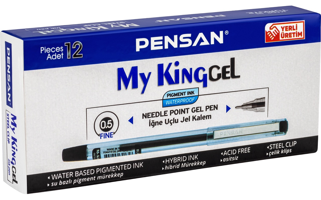PENSAN 6405 MY-KİNG JEL KALEM METAL KLİPS SİYAH 12'Lİ *144