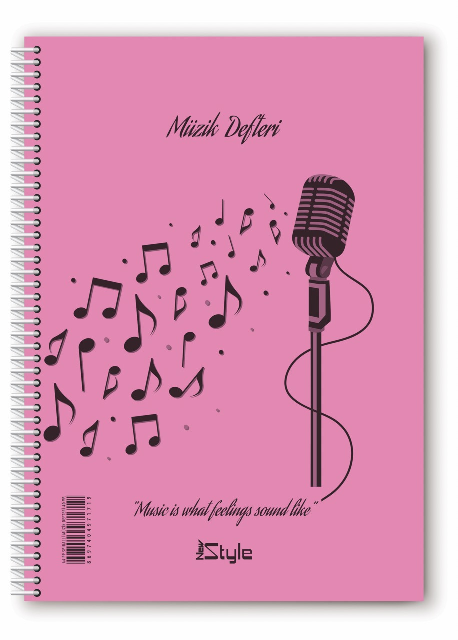 NEW STYLE A-4 SPİRALLİ PP KAPAK MÜZİK DEFTERİ 40YP *8