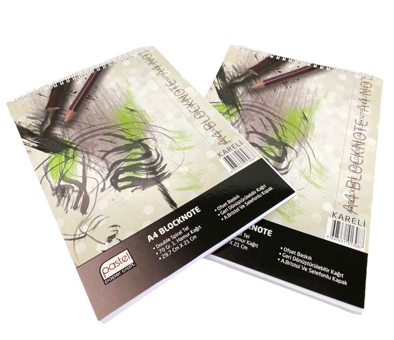 PASTEL A4 SPİRALLİ BLOKNOT KARELİ 6'LI *8 *****************